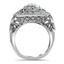 Vintage-Inspired Diamond and Emerald Ring, smallside view