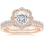 14KR Moissanite Reina Diamond Ring with Luxe Ballad Diamond Ring (1/4 ct. tw.), smalltop view