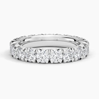 French Pavé Eternity Lab Diamond Ring (3 ct. tw.) in 14K White Gold