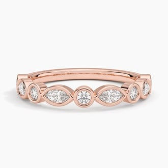Versailles Bezel Diamond Ring in 14K Rose Gold