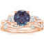 14K Rose Gold Three Stone Willow Diamond Ring (1/3 ct. tw.) with Winding Willow Diamond Ring