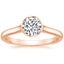 14K Rose Gold Luna 2mm Bezel Ring, smalltop view