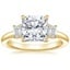 18K Yellow Gold Petite Rhiannon Three Stone Diamond Ring (1/4 ct. tw.), smalltop view