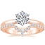 14K Rose Gold Six-Prong 2mm Comfort Fit Ring with Luxe Lunette Diamond Ring (1/3 ct. tw.)