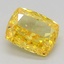 0.74 Ct. Fancy Vivid  Yellow Cushion Lab Grown Diamond
