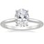18K White Gold Four-Prong Comfort Fit 1.5mm Ring, smalltop view