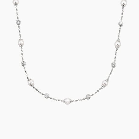 Athena Premium Akoya Cultured Pearl and Diamond Strand Necklace - Brilliant Earth