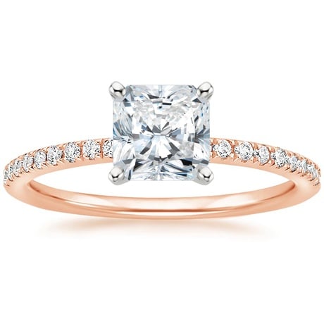 14K Rose Gold Ballad Diamond Ring (1/8 ct. tw.) with Flair Diamond Ring (1/6 ct. tw.)