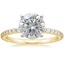 18K Yellow Gold Petite Shared Prong Three-Quarter Coverage Diamond Ring (1/3 ct. tw.), smalltop view