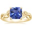 18K Yellow Gold Budding Willow Solitaire Ring, smalltop view