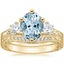 18KY Aquamarine Three Stone Hudson Bridal Set (1/3 ct. tw.), smalltop view