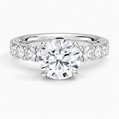 Luxe French Pave Diamond Engagement Ring