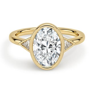 Custom Oval and Trillion Bezel Diamond Ring