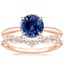 14K Rose Gold Freesia Ring with Curved Versailles Diamond Ring