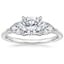 Platinum Luxe Opera Three Stone Diamond Ring, smalltop view