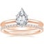 14K Rose Gold Six-Prong Petite Comfort Fit Ring with Luxe Ballad Diamond Ring (1/4 ct. tw.)