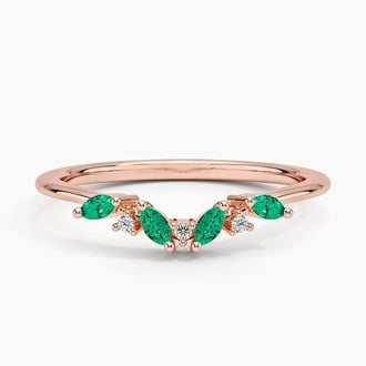 Yvette Lab Emerald and Diamond Ring in 14K Rose Gold