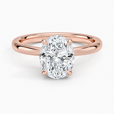 14K Rose Gold Petal 2mm Solitaire Ring