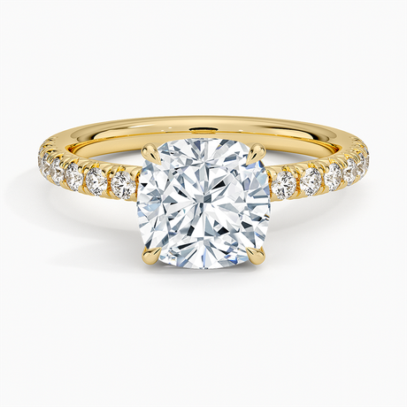 18K Yellow Gold Amelie Half Coverage Diamond Ring