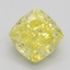 1.11 Ct. Fancy Intense Yellow Cushion Diamond