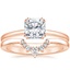 14K Rose Gold Sora Diamond Ring with Lunette Diamond Ring