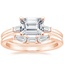 14K Rose Gold East West Tapered Baguette Diamond Ring with Tapered Baguette Diamond Ring