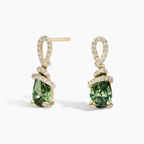 Pacific Green Lab Diamond Pavé Earrings