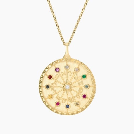 Zodiac Fortune Wheel Medallion Necklace
