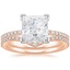 14KR Moissanite Ballad Diamond Ring (1/8 ct. tw.) with Flair Diamond Ring (1/6 ct. tw.), smalltop view