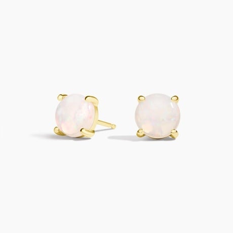 Opal Solitaire Stud Earrings