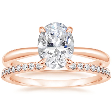 14K Rose Gold Freesia Ring with Sia Diamond Open Ring