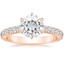 14K Rose Gold Sienna Three-Quarter Coverage Diamond Ring, smalltop view