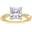 18K Yellow Gold Petite Twisted Vine Hidden Halo Pavé Diamond Ring, smalltop view
