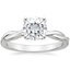 18K White Gold Twisted Vine Solitaire Ring, smalltop view