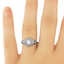 The Samantha Ring, smalltop view on a hand