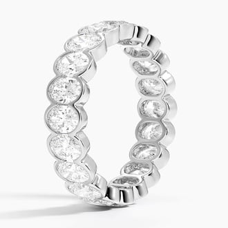 Semi-Bezel Oval Eternity Lab Diamond Ring (3 ct. tw.) in Platinum