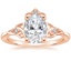 14K Rose Gold Celtic Crown Diamond Ring, smalltop view
