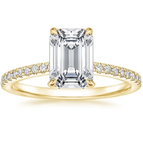 18K Yellow Gold Petite Demi Diamond Ring with Ballad Diamond Ring