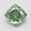 2.09 Ct. Fancy Vivid Green Cushion Lab Grown Diamond