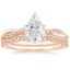 14KR Moissanite Petite Twisted Vine Contoured Diamond Bridal Set (1/3 ct. tw.), smalltop view