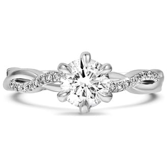 Custom Winding Six-Prong Diamond Ring