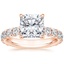 14K Rose Gold Ellora Three-Quarter Coverage Diamond Ring, smalltop view