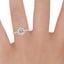 14K Rose Gold Viviana Three-Quarter Coverage Six-Prong Diamond Ring (1/3 ct. tw.), smallzoomed in top view on a hand