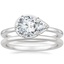 18K White Gold Dakota Ring with Petite Comfort Fit Wedding Ring