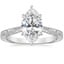 Platinum Elsie Engraved Ring, smalltop view