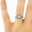 The Victorian Queen Ring, smalltop view on a hand