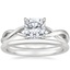 18K White Gold Eden Diamond Ring with Petite Comfort Fit Wedding Ring