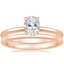 14K Rose Gold Petite Elodie Ring with Petite Comfort Fit Wedding Ring