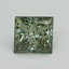 1.54 Ct. Fancy Vivid Green Princess Lab Grown Diamond