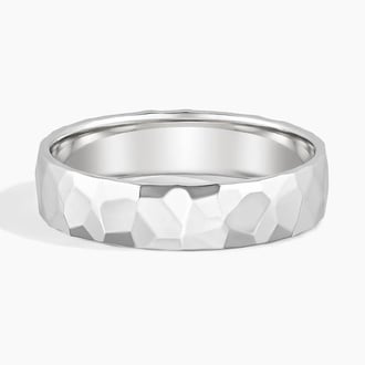 Hammered Quattro 5mm Ring in 18K White Gold